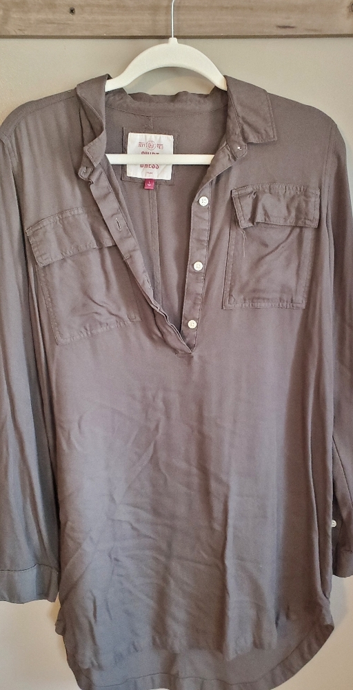 So Brand Dark Green Long Sleeve Shirt Dress